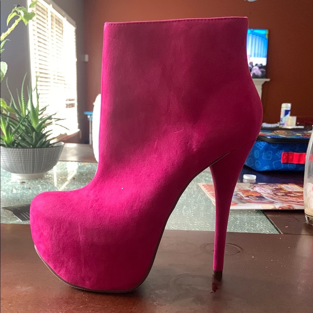 Luichiny Pink Heeled Boots with Stiletto Heel